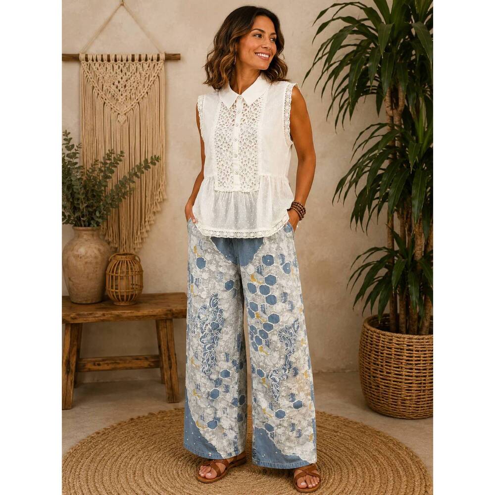 NEW PAPERLACE honeycomb pant in blue